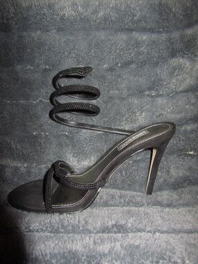 Nine West Black Spiral Wrap Stiletto Heels